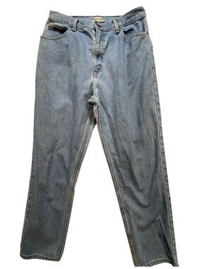 L.L.Bean Womens Original Fit Relaxed Straight Jeans Size 14 Blue Denim Cotton